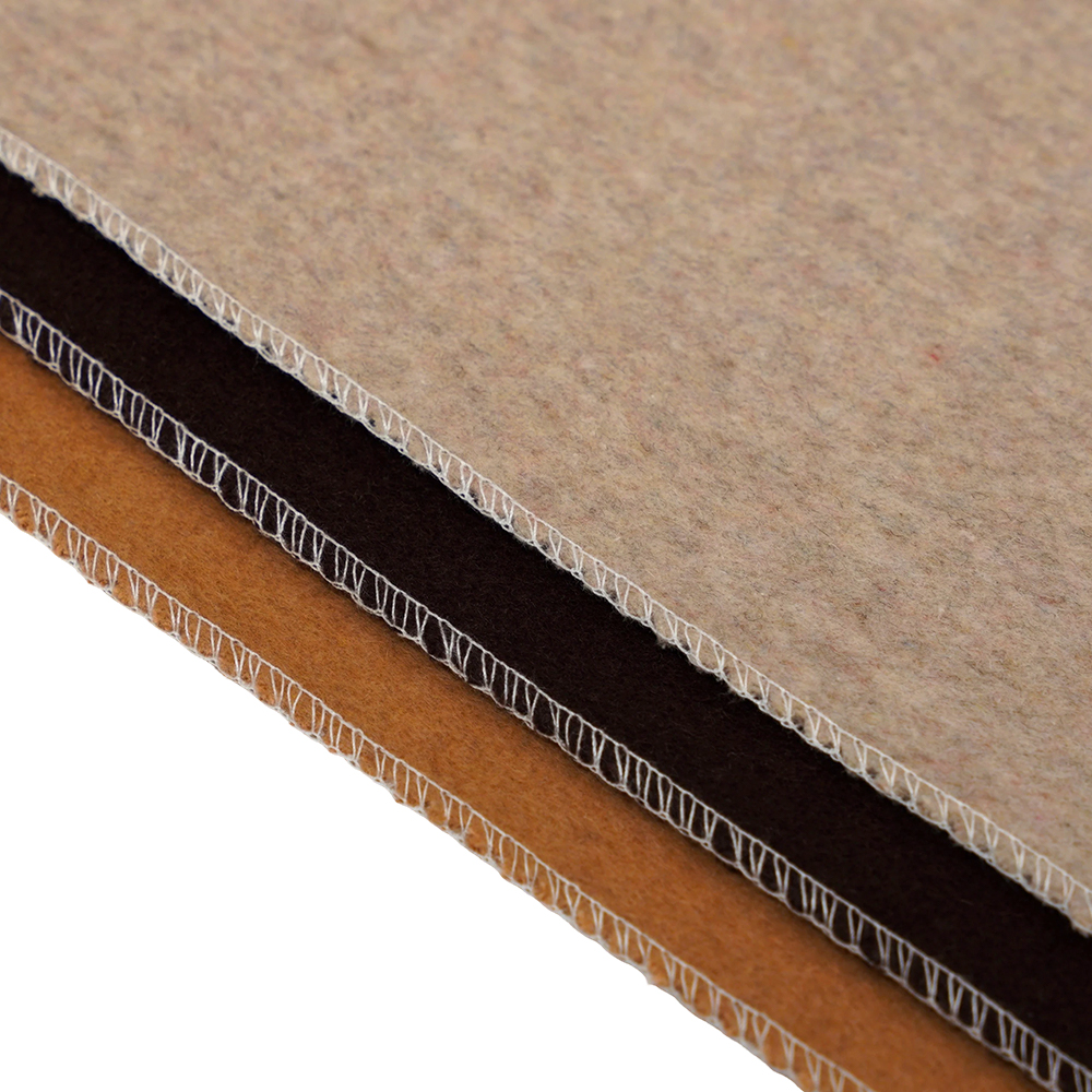 50% Wool , 40% Polyester , 10% Other Fiber,  720G/M, Bean Paste Color, Thick Double-Sided Wool Fabric, ML-0124-4382-1