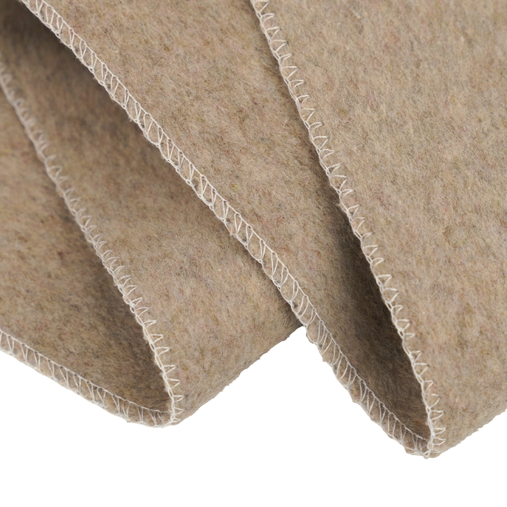 50% Wool , 40% Polyester , 10% Other Fiber,  720G/M, Bean Paste Color, Thick Double-Sided Wool Fabric, ML-0124-4382-1