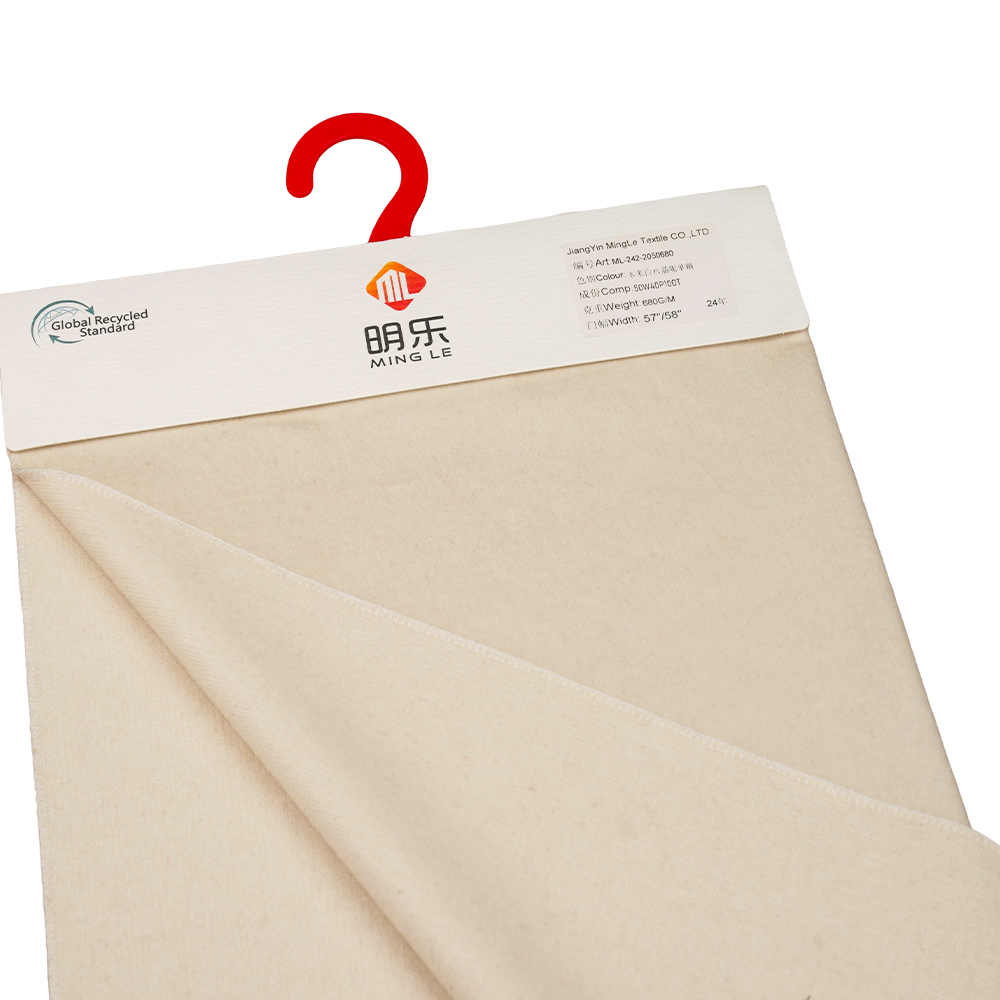 50% Wool, 40% Polyester, 10% Other Fiber, 680G/M, Beige, Crystal Wool Single-Face Overcoating, ML-242-2050680