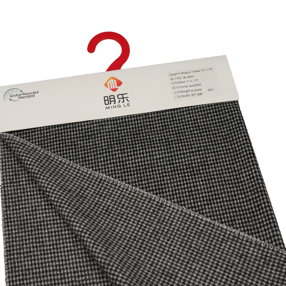 30% Wool, 60% Polyester, 10% Other Fiber, 610G/M, Black And White, Plaid Single-Face Overcoating Fabric, ML-20001