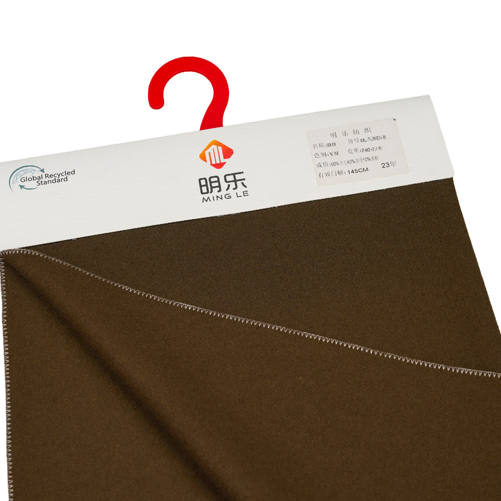 50% Wool, 40% Polyester, 10% Other Fiber, 740G/M, Military Green, Twill Melton Fabric, ML-TUREN-B