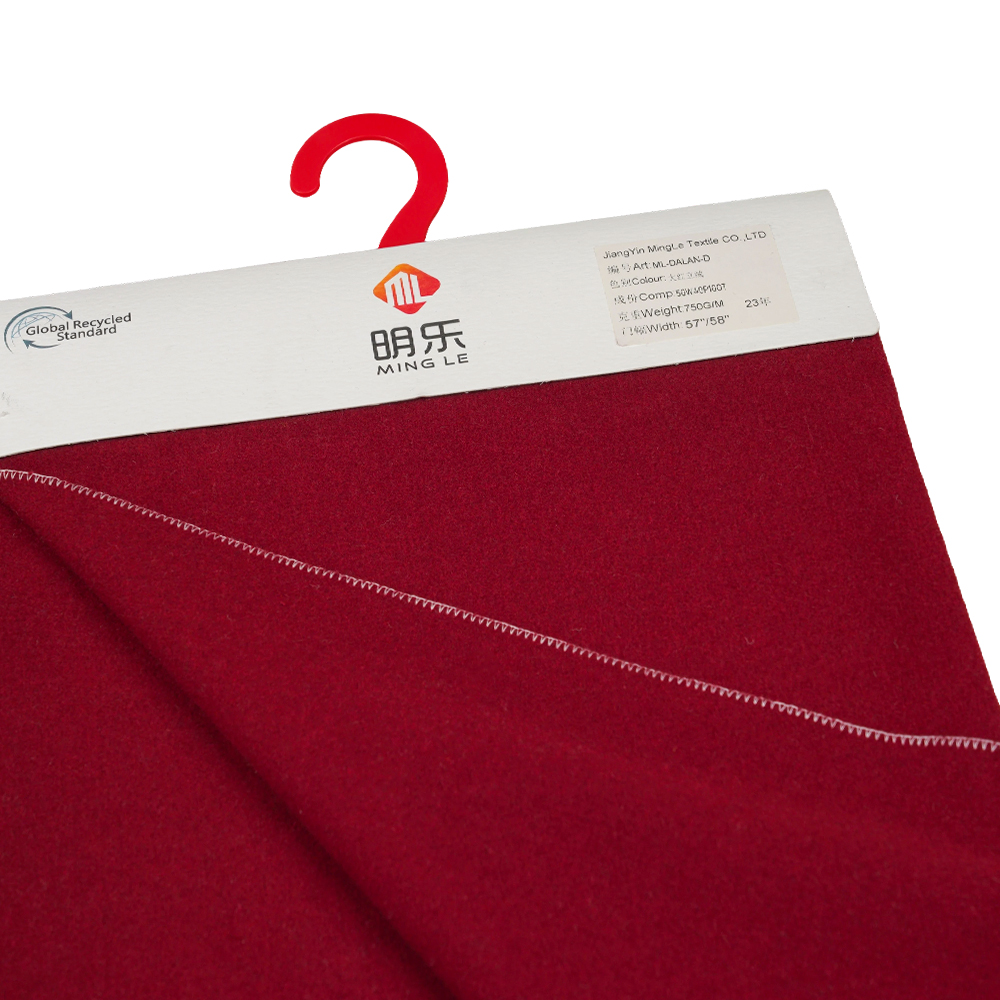 50% Wool, 40% Polyester, 10% Other Fiber, 750G/M, Bright Red, Upright Pile Fabric, ML-DALAN-D