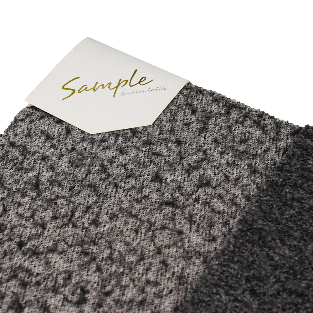 40% Wool, 60% Polyester, 750G/M, Black And Gray, Bali Knit Woolen Fabric, ML-70165440-75