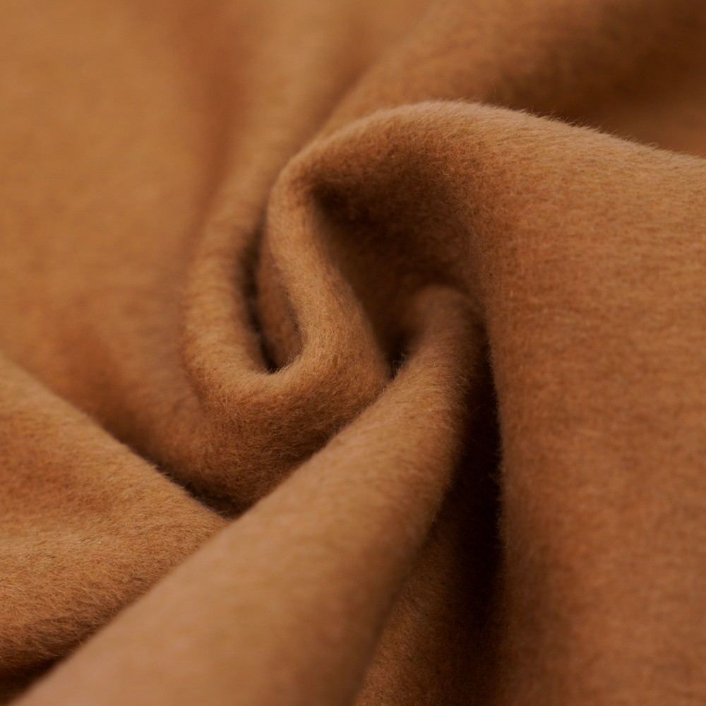 20% Wool, 70% Polyester, 10% Other Fiber,  870G/M,  Camel ,  Double-Faced Wool Fabric,  ML-110037-9