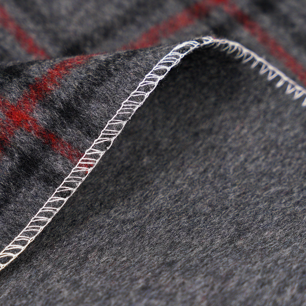 60% Wool, 5% Cashmere, 35% Other Fiber, 750G/M, Gray Plaid, Double-Face Overcoating Fabric, ML-1010157
