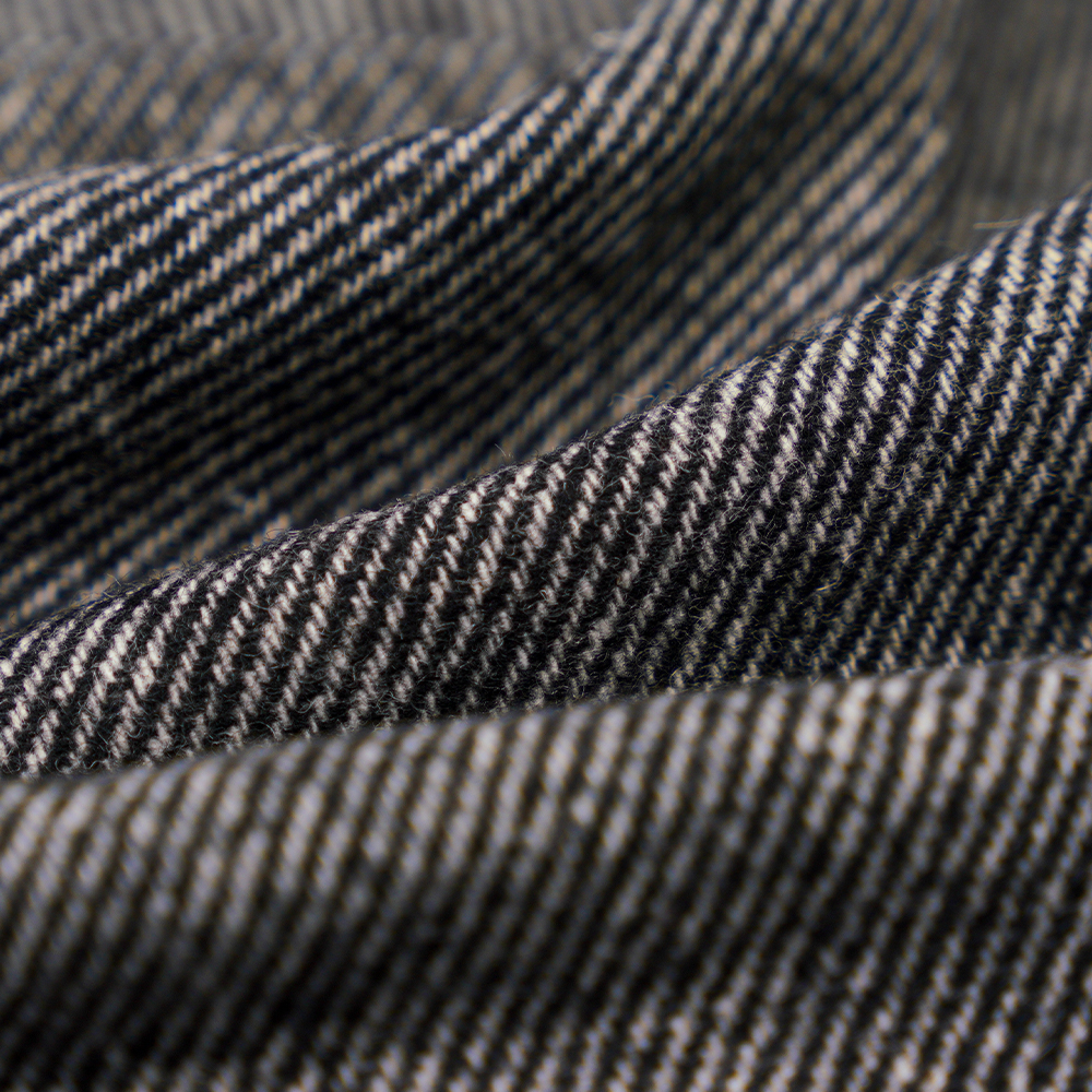 50% Wool, 30% Polyester, 20% Other Fiber, 320G/M, Off-White + Black, Twill Flannel Fabric, ML-C-22104