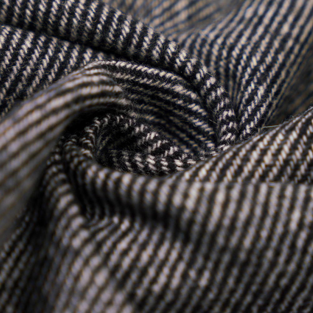 50% Wool, 30% Polyester, 20% Other Fiber, 320G/M, Off-White + Black, Twill Flannel Fabric, ML-C-22104