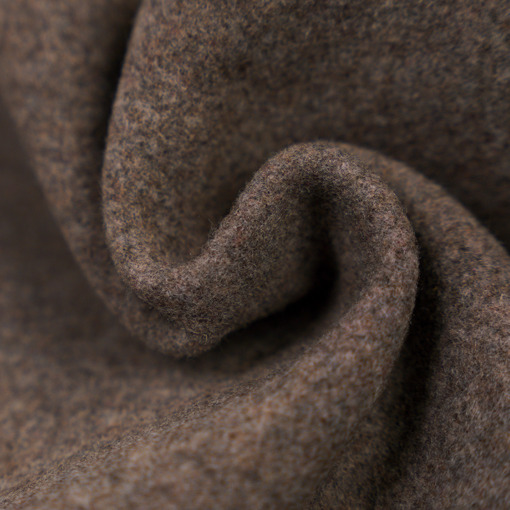 70% Wool, 10% Cashmere, 10% Polyester, 10% Other Fiber, 670G/M, Mixed Coffee, Melton Fabric, ML-232270-670