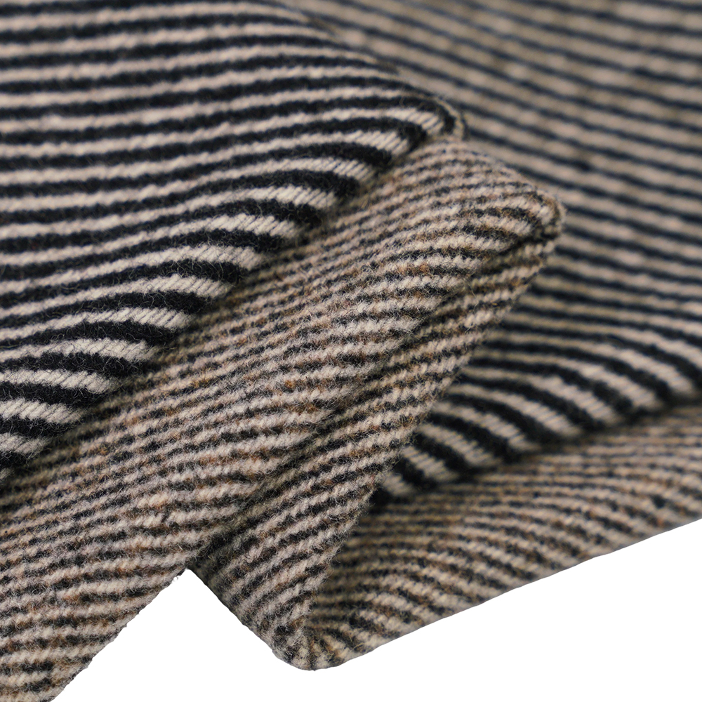 50% Wool, 40% Polyester, 10% Other Fiber, 680G/M, Black And White, Twill Melton Fabric, ML-S0622-141