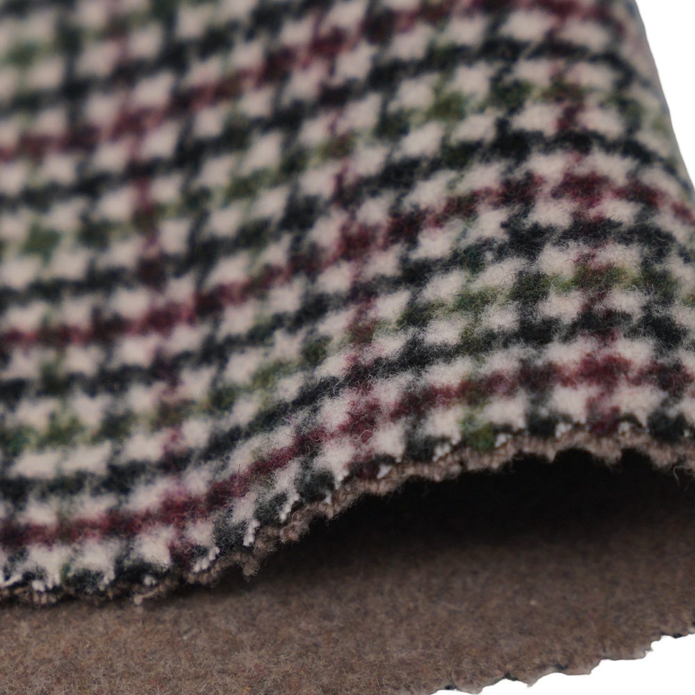 20% Wool, 70% Polyester, 10% Other Fiber, 800G/M, Color Check, Double-Sided Velvet Fabric, ML-4400-3