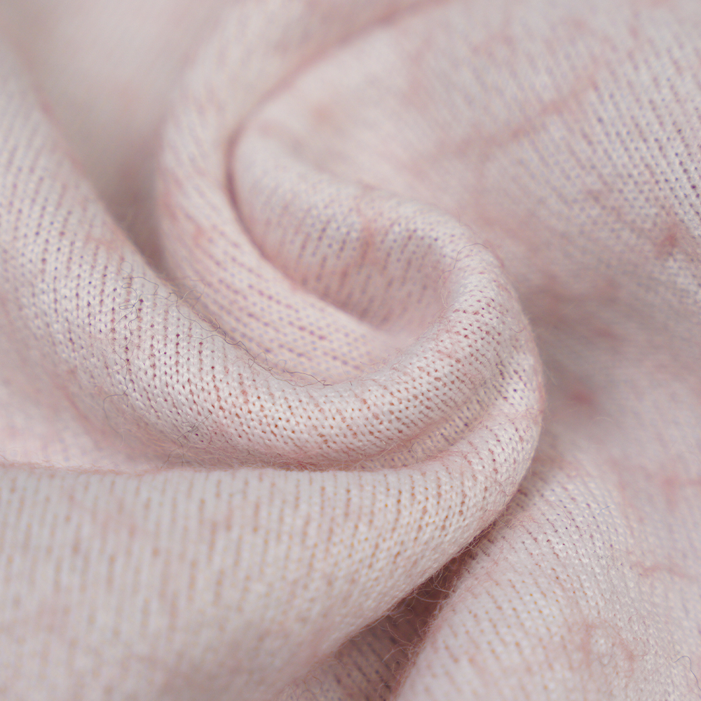 40% Wool, 60% Polyester, 700-740G/M, Pink And White, Small Fish Scale Loop Knit Woolen Fabric, ML-26-X082022